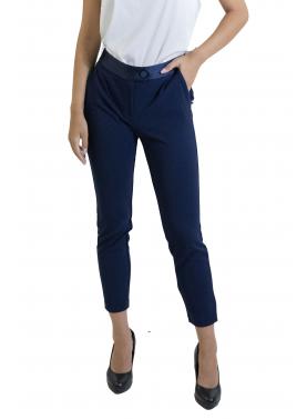 Pantaloni a sigaretta con banda effetto raso Imperial